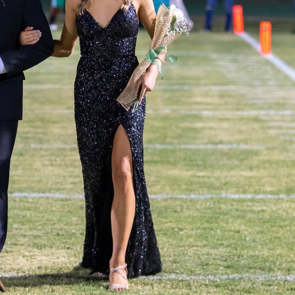 Beautiful black sequence prom dress! Worn once and fits great
